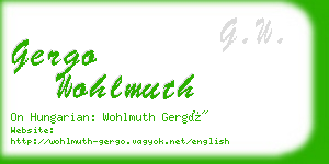 gergo wohlmuth business card